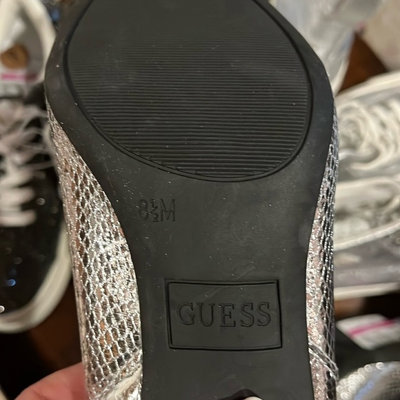 GUESS NWOT Silver Metallic Snake Print Western Boots - Picture 8 of 12